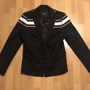 Nasty Gal Corset Waist Black White Blazer Large